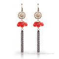 MYLOVE red beads earrings long wholesale cheap jewelry MLE034